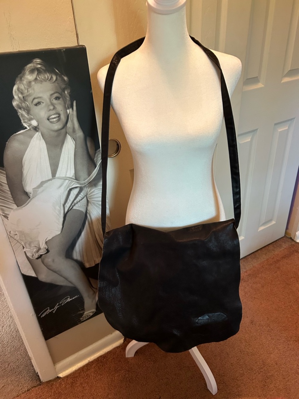 YK2 Carlos Fauci Black Leather Messenger bags.